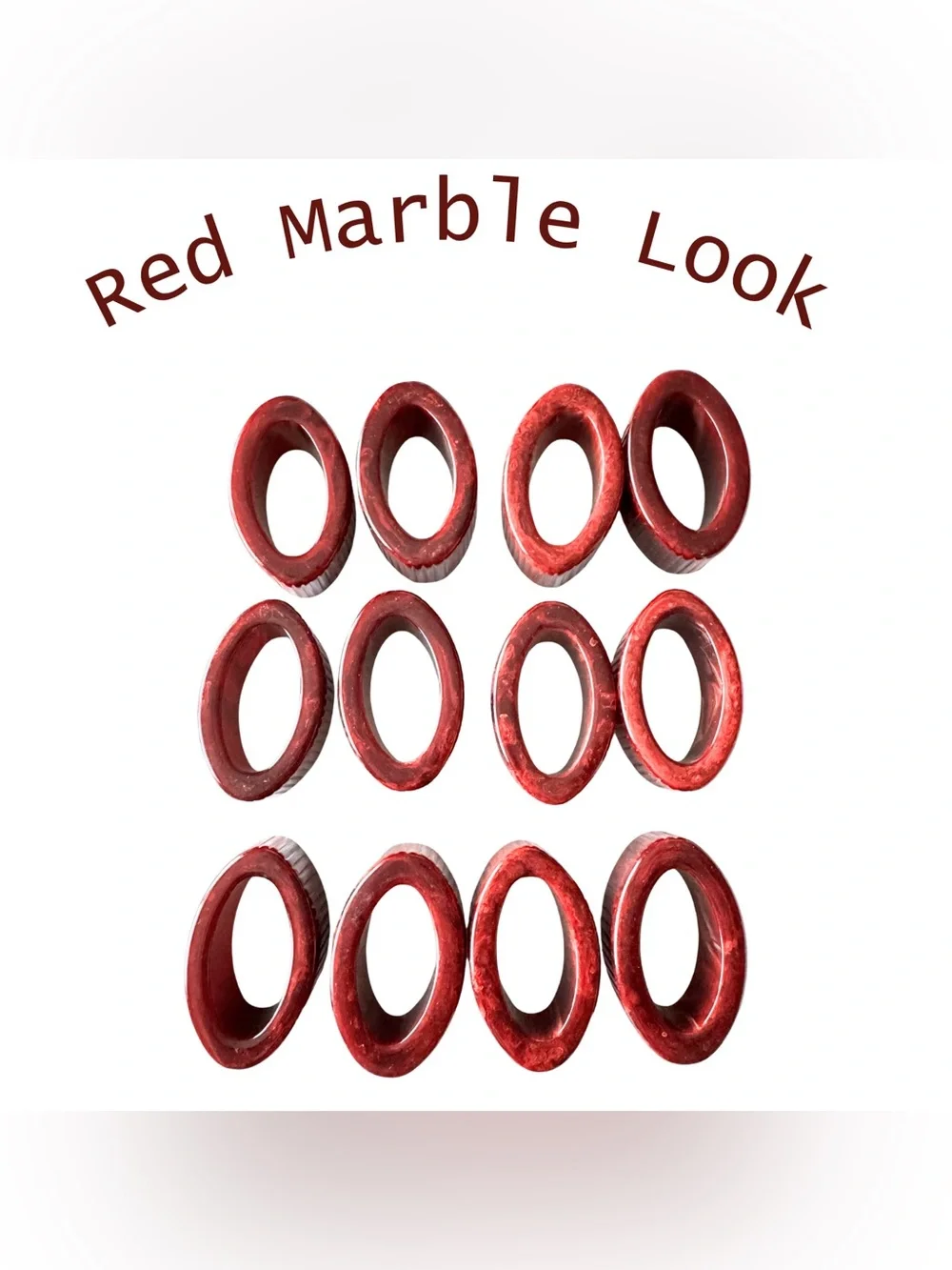 Williams Sonoma Set of 12 Red Napkin‎ Rings - Glossy Ribbed Vintage Table Decor